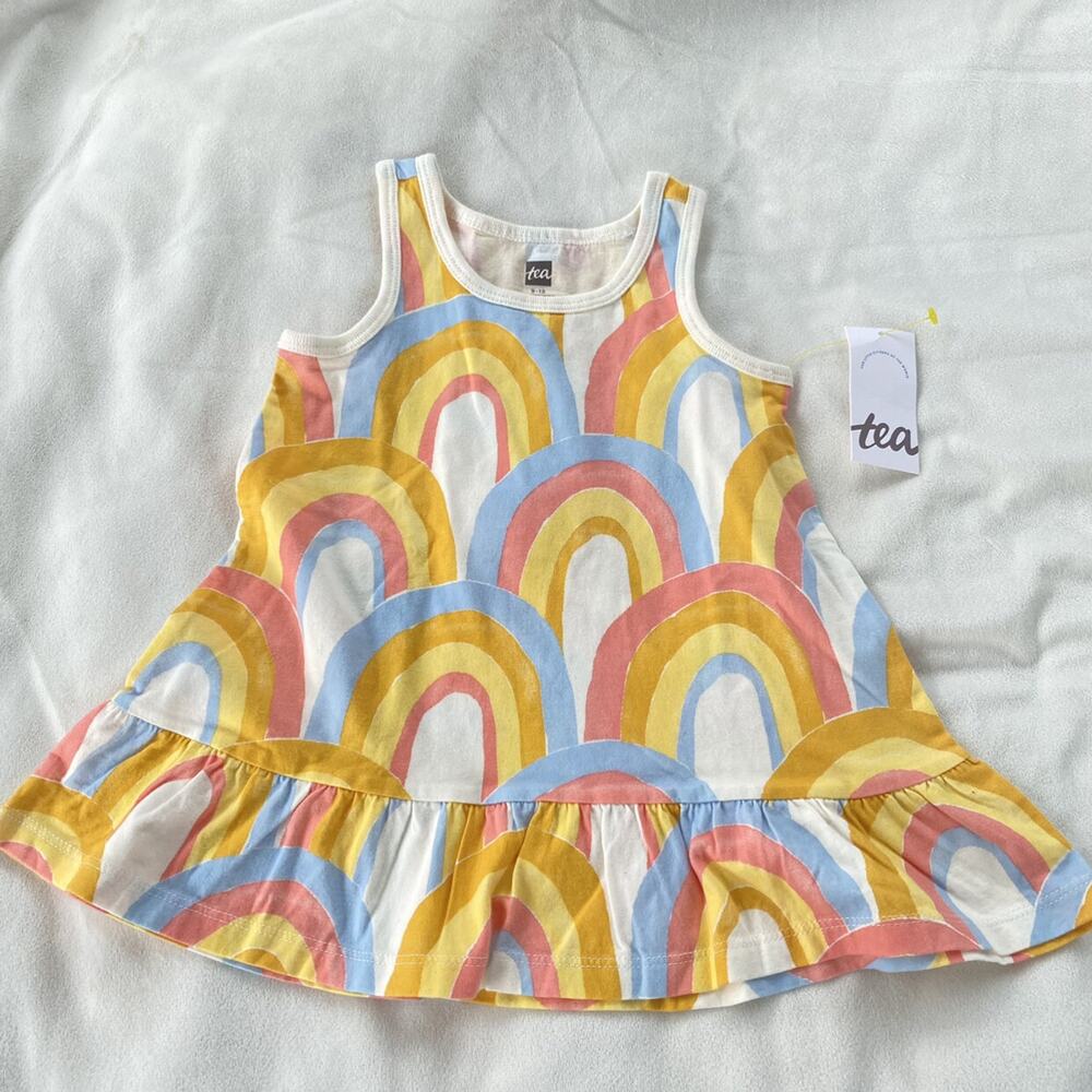 NEW Tea Collection Rainbow Ruffle Dress